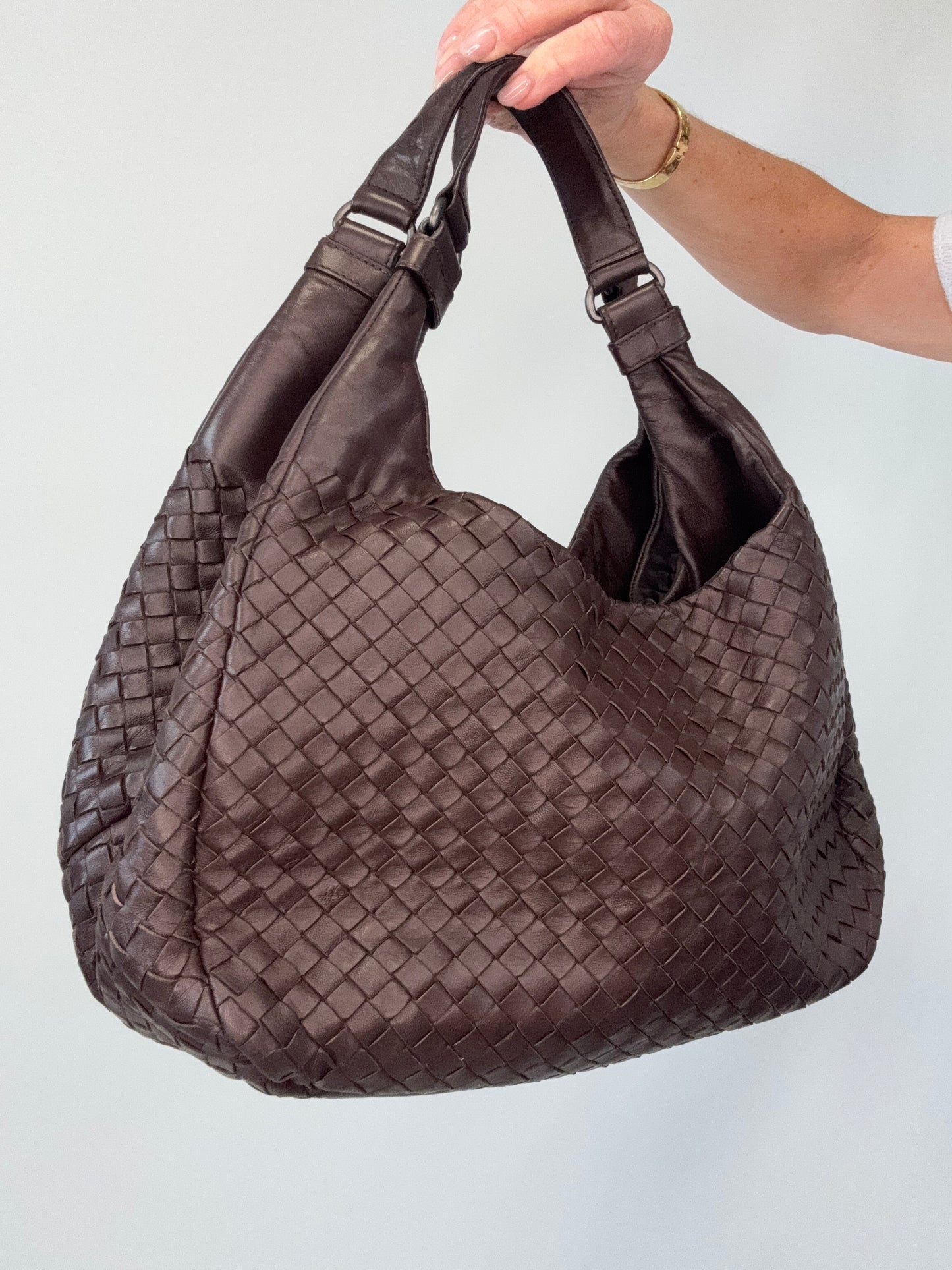Bottega Veneta Intrecciato Campana Medium Brown-Vintage
