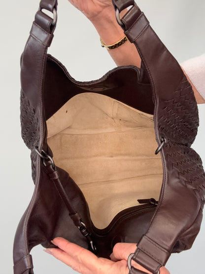 Bottega Veneta Intrecciato Campana Medium Brown-Vintage