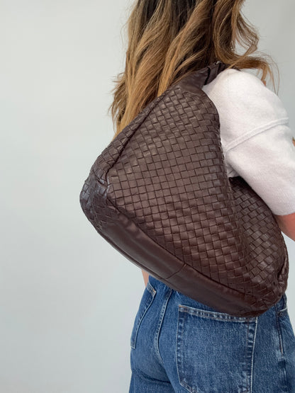Bottega Veneta Intrecciato Campana Medium Brown-Vintage