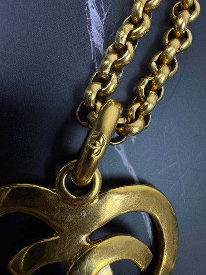 Chanel Heart CC Pendant Necklace — 1995 (24k Gold Plated)