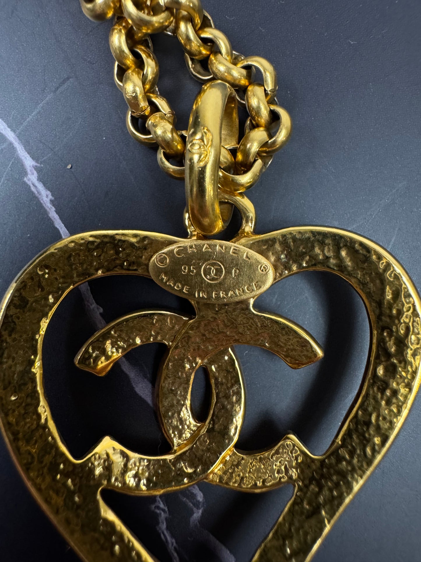 Chanel Heart CC Pendant Necklace — 1995 (24k Gold Plated)