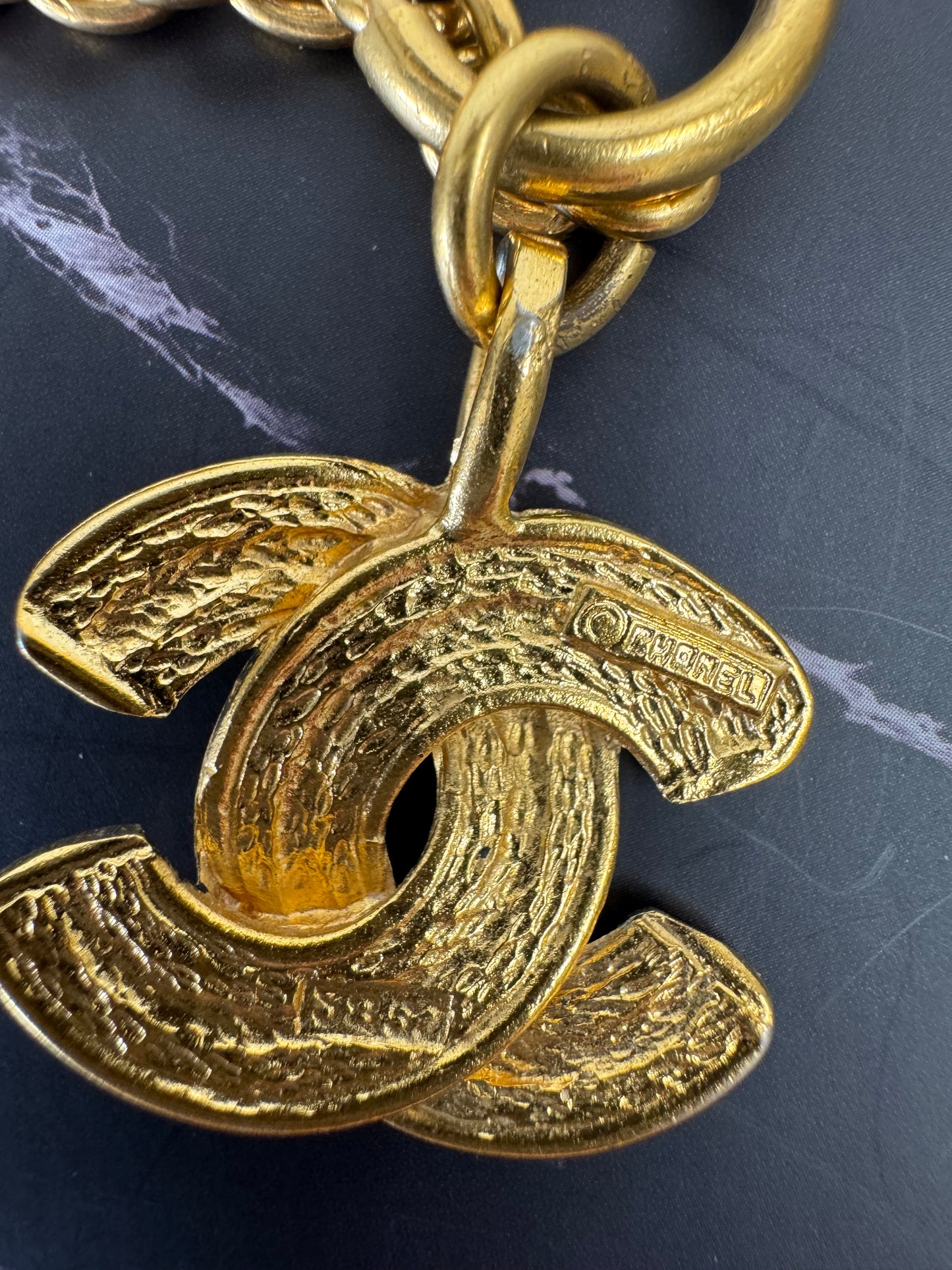 Chanel Vintage Quilted CC Pendant Necklace (1994)