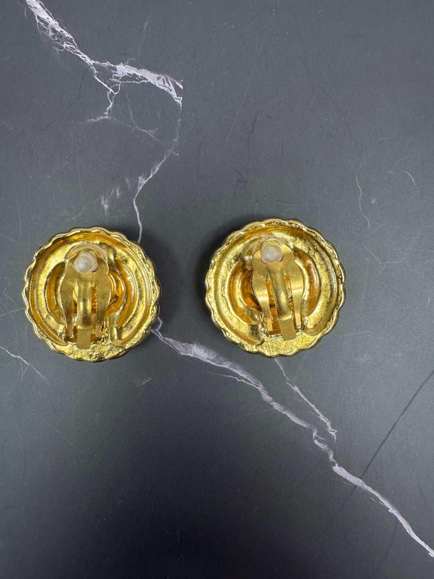 Chanel Medallion Vintage Clip On Earrings