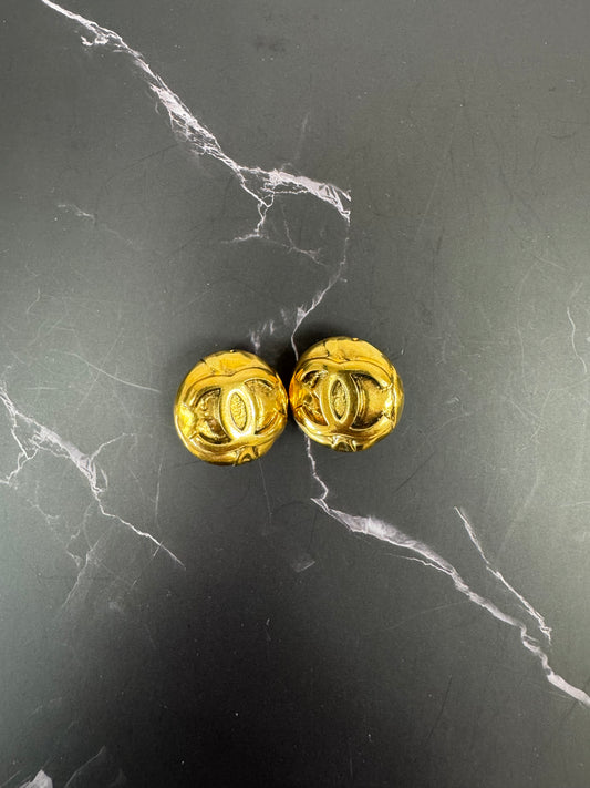 Chanel Quilted Clip On Earrings
