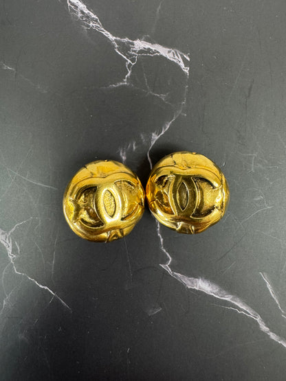 Chanel Quilted Clip On Earrings
