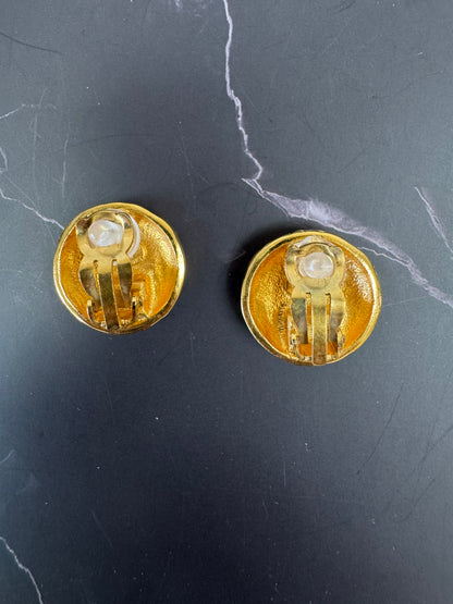 Chanel Quilted Clip On Earrings