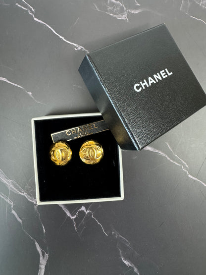 Chanel Quilted Clip On Earrings