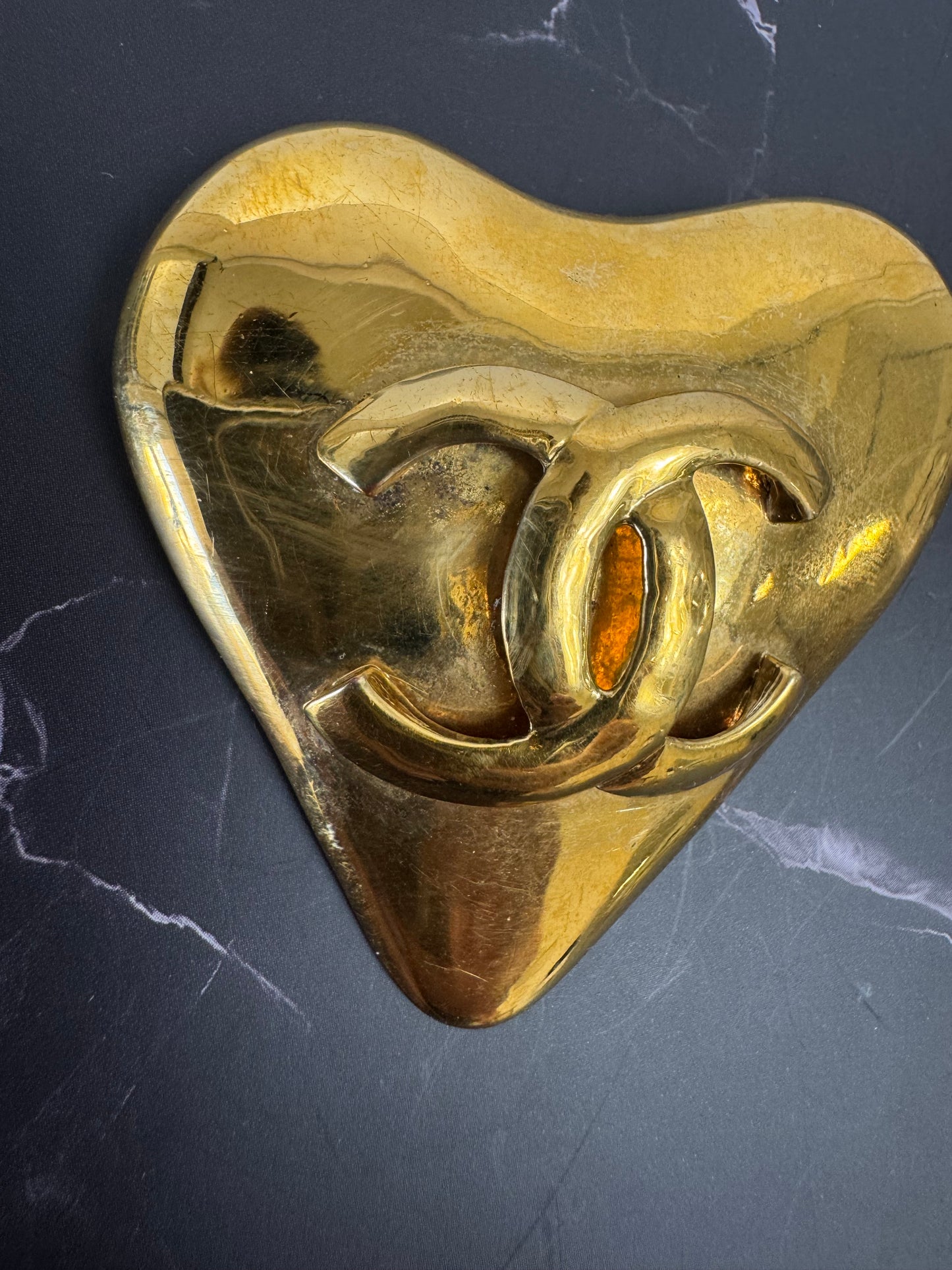Chanel Vintage Heart Brooch