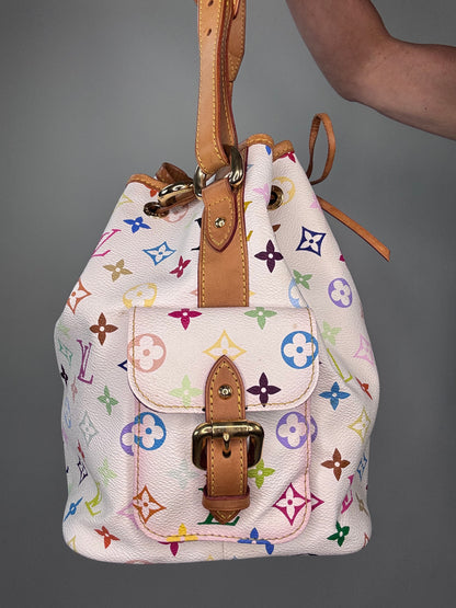 Louis Vuitton Takashi Murakami White Petit Noe Bag