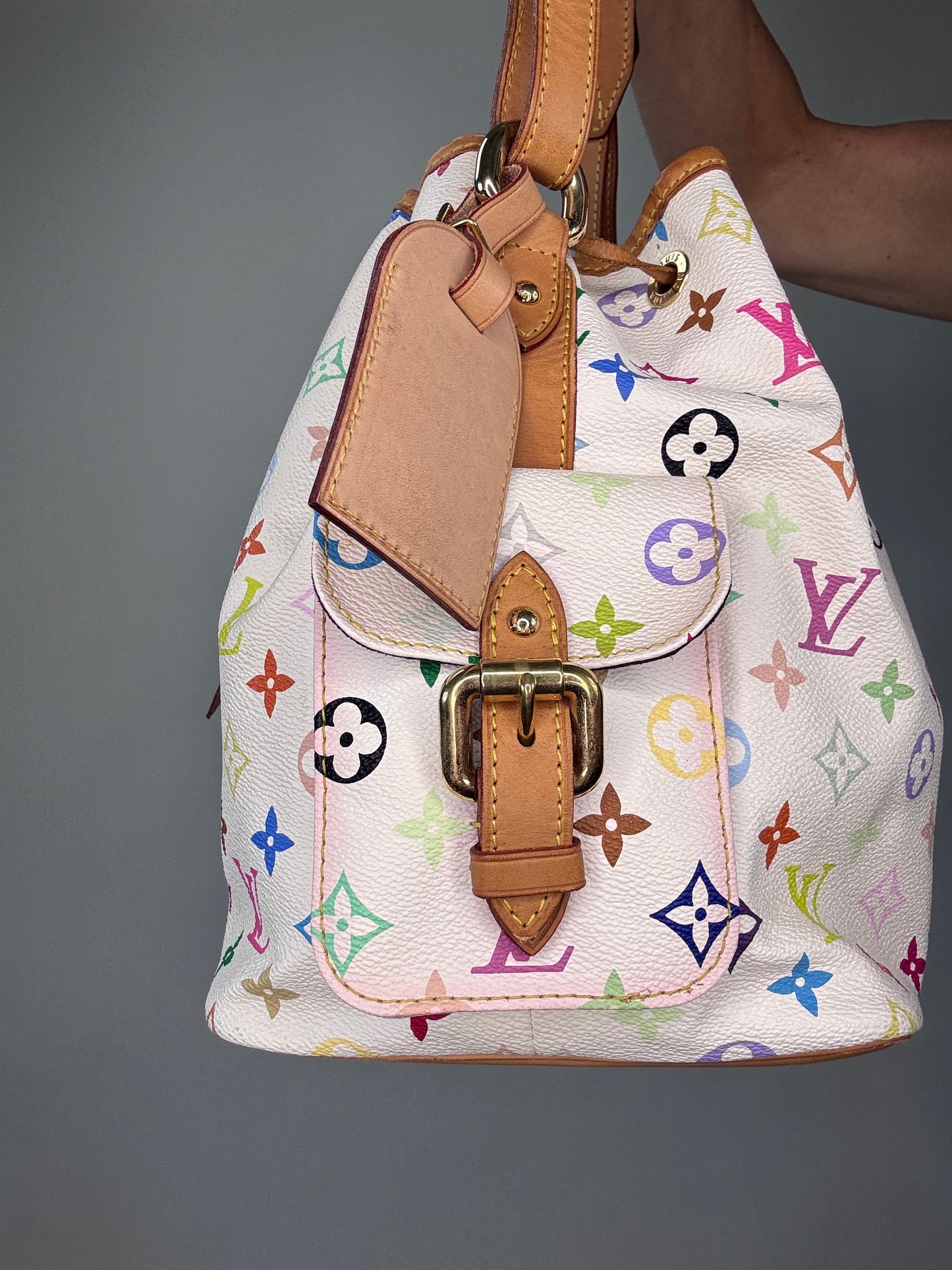 Louis Vuitton Takashi Murakami White Petit Noe Bag