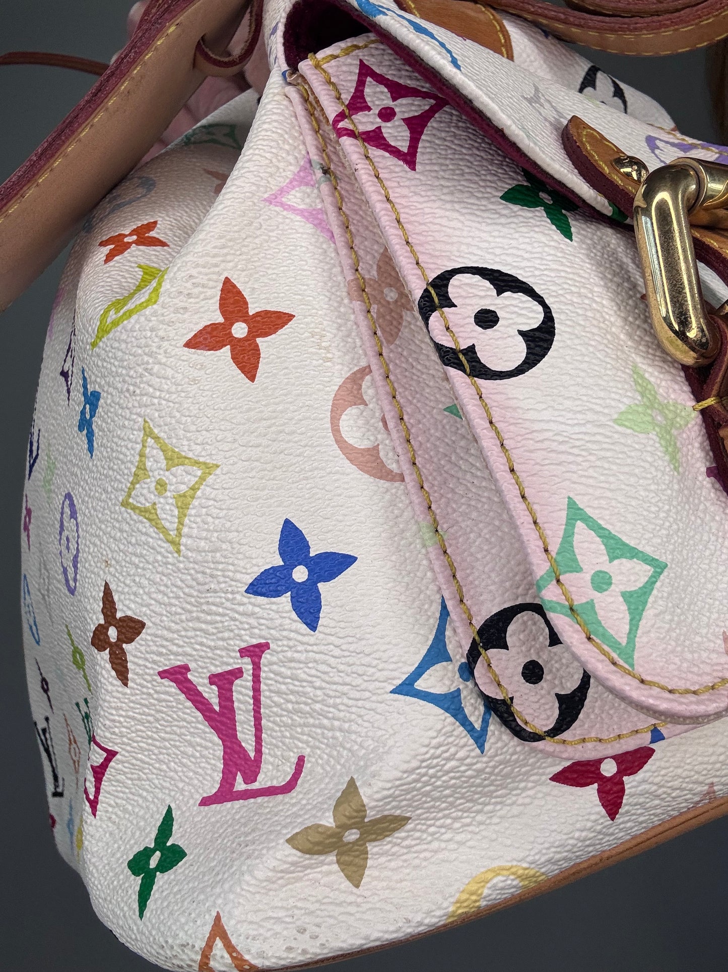 Louis Vuitton Takashi Murakami White Petit Noe Bag