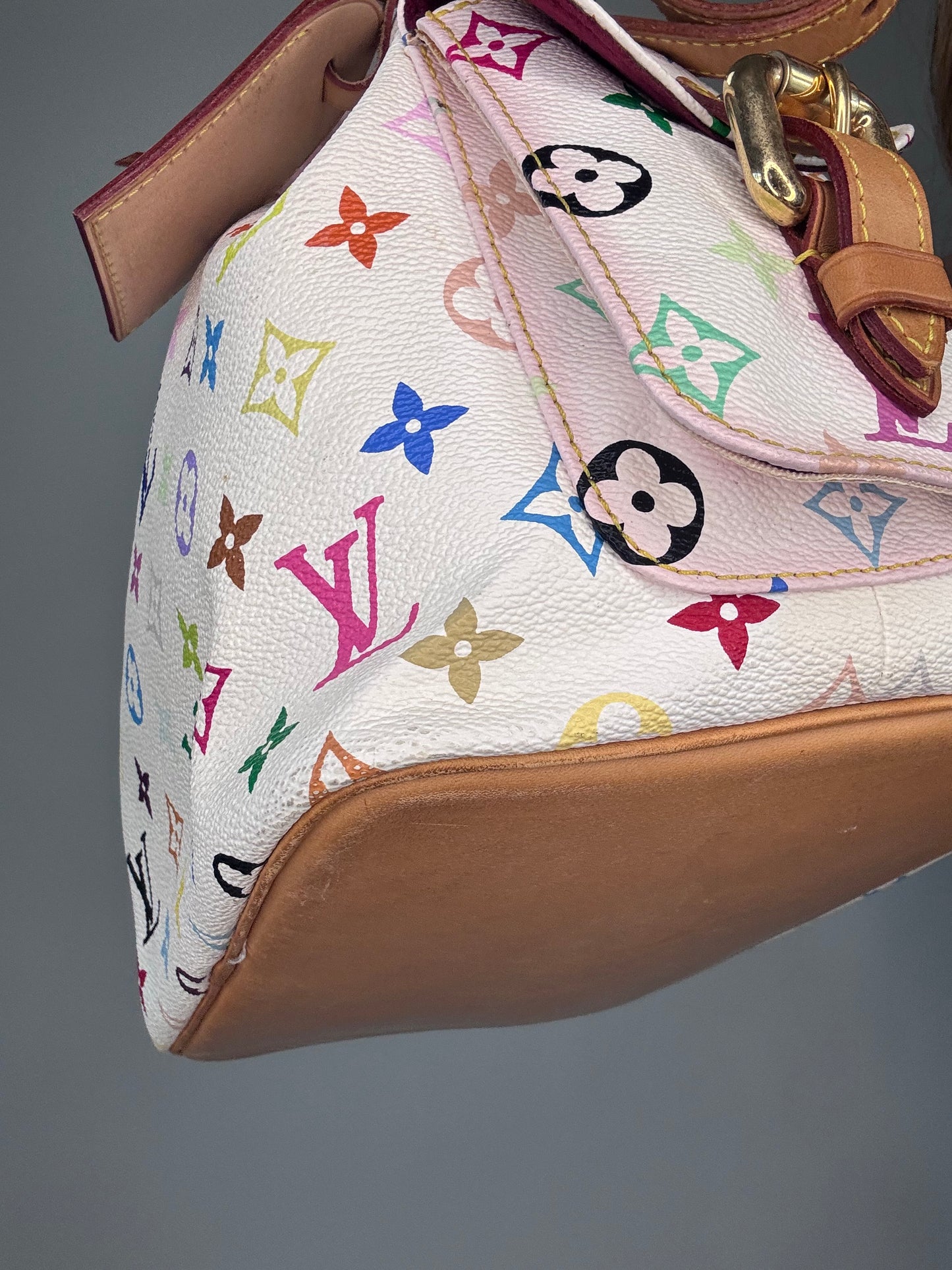 Louis Vuitton Takashi Murakami White Petit Noe Bag