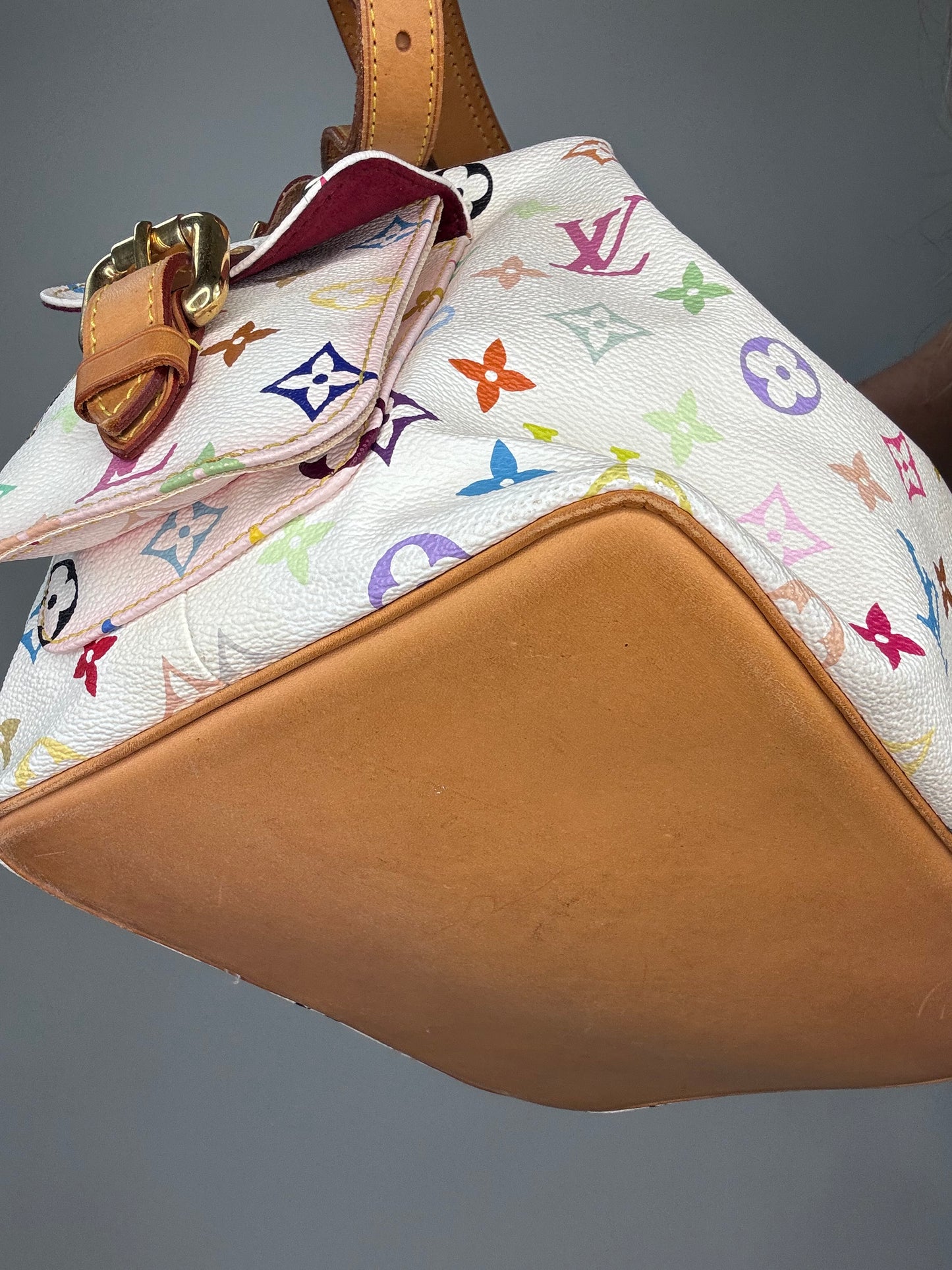 Louis Vuitton Takashi Murakami White Petit Noe Bag