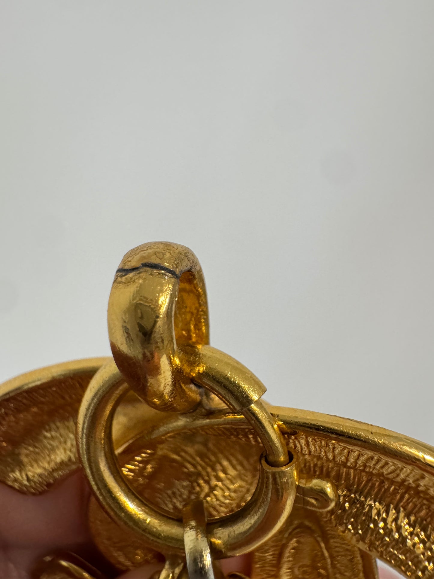 Chanel Vintage Large Quilted CC Pendant Necklace (1990s)