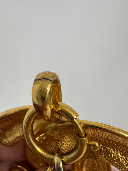 Chanel Vintage Large Quilted CC Pendant Necklace (1990s)