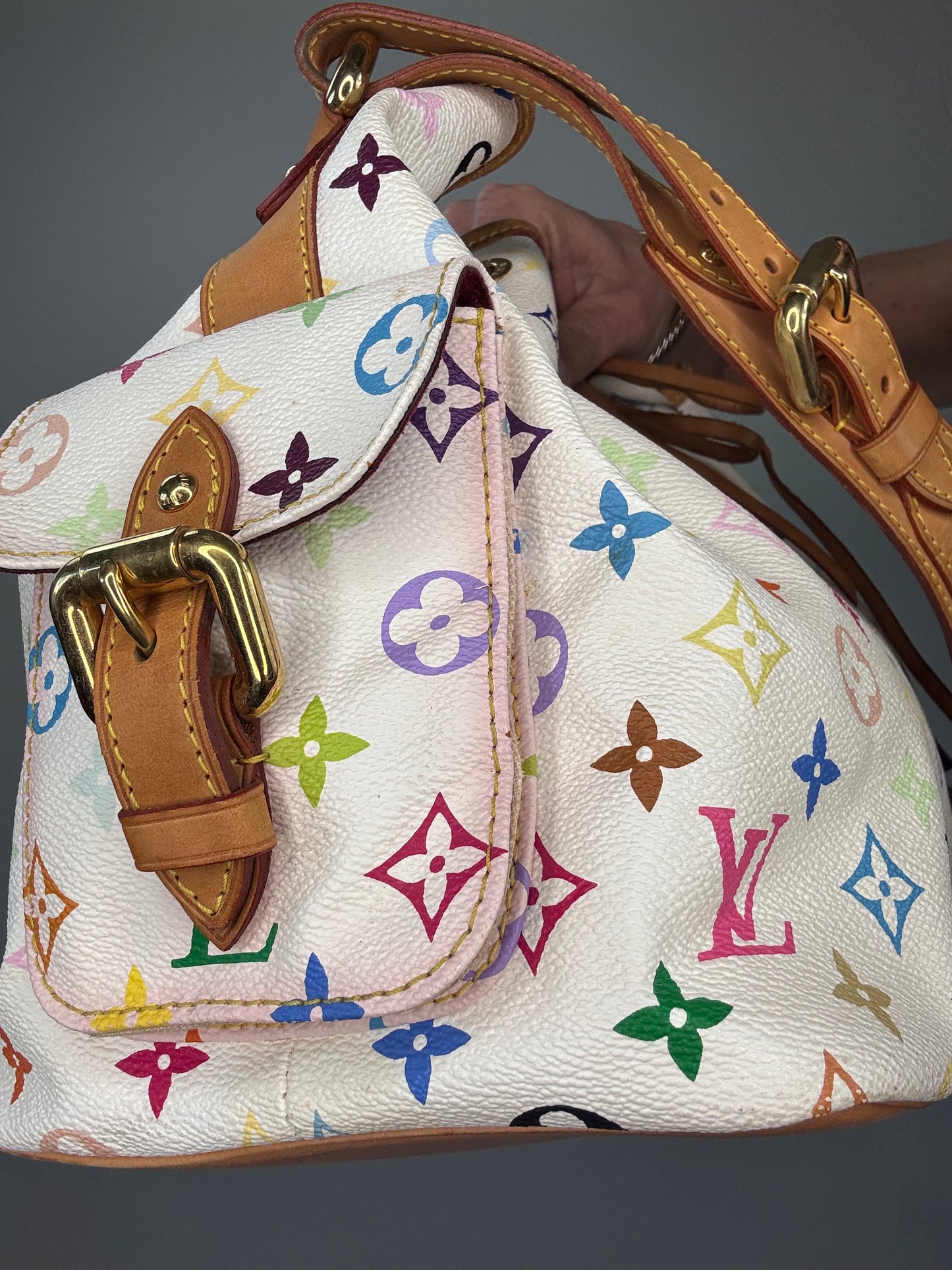 Louis Vuitton Takashi Murakami White Petit Noe Bag
