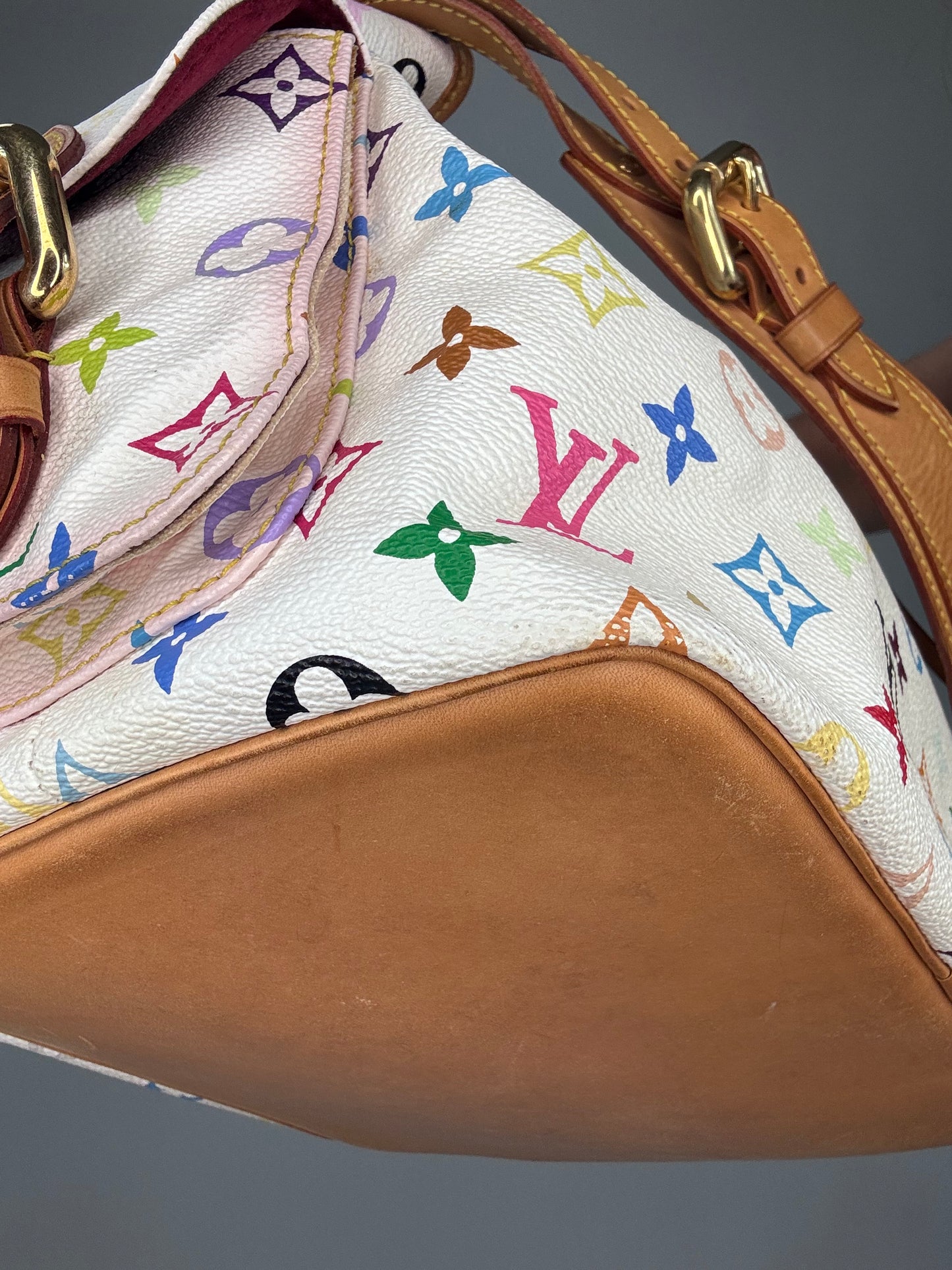 Louis Vuitton Takashi Murakami White Petit Noe Bag