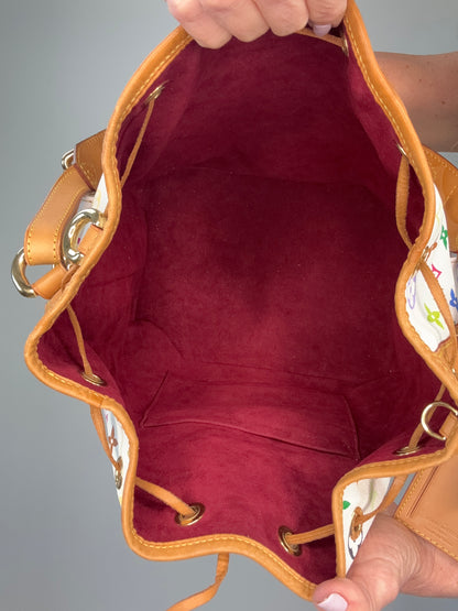Louis Vuitton Takashi Murakami White Petit Noe Bag