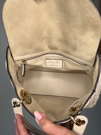 Dior Lady Dior  White Leather Two Way