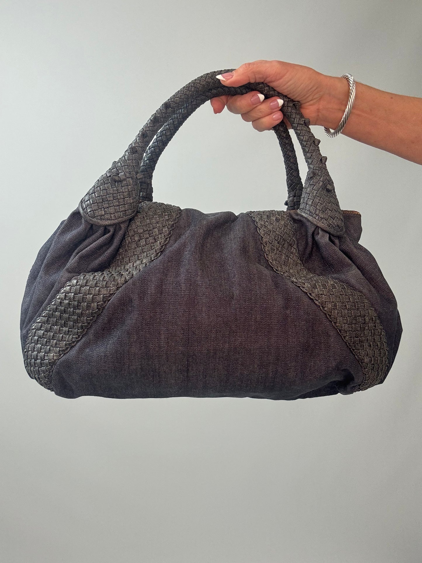 Fendi Rare Spy Bag Denim & Woven Leather