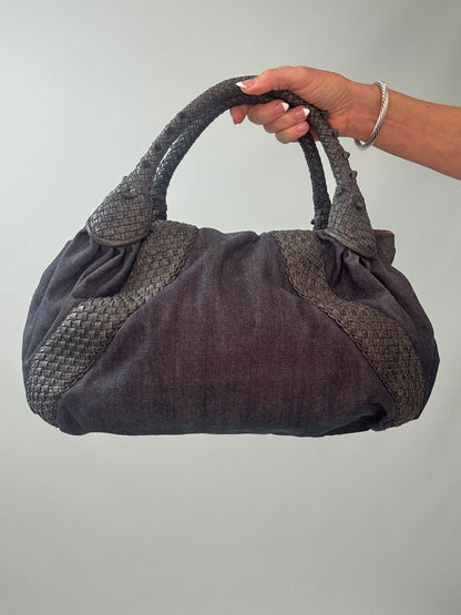 Fendi Rare Spy Bag Denim & Woven Leather