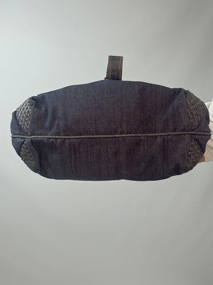 Fendi Rare Spy Bag Denim & Woven Leather