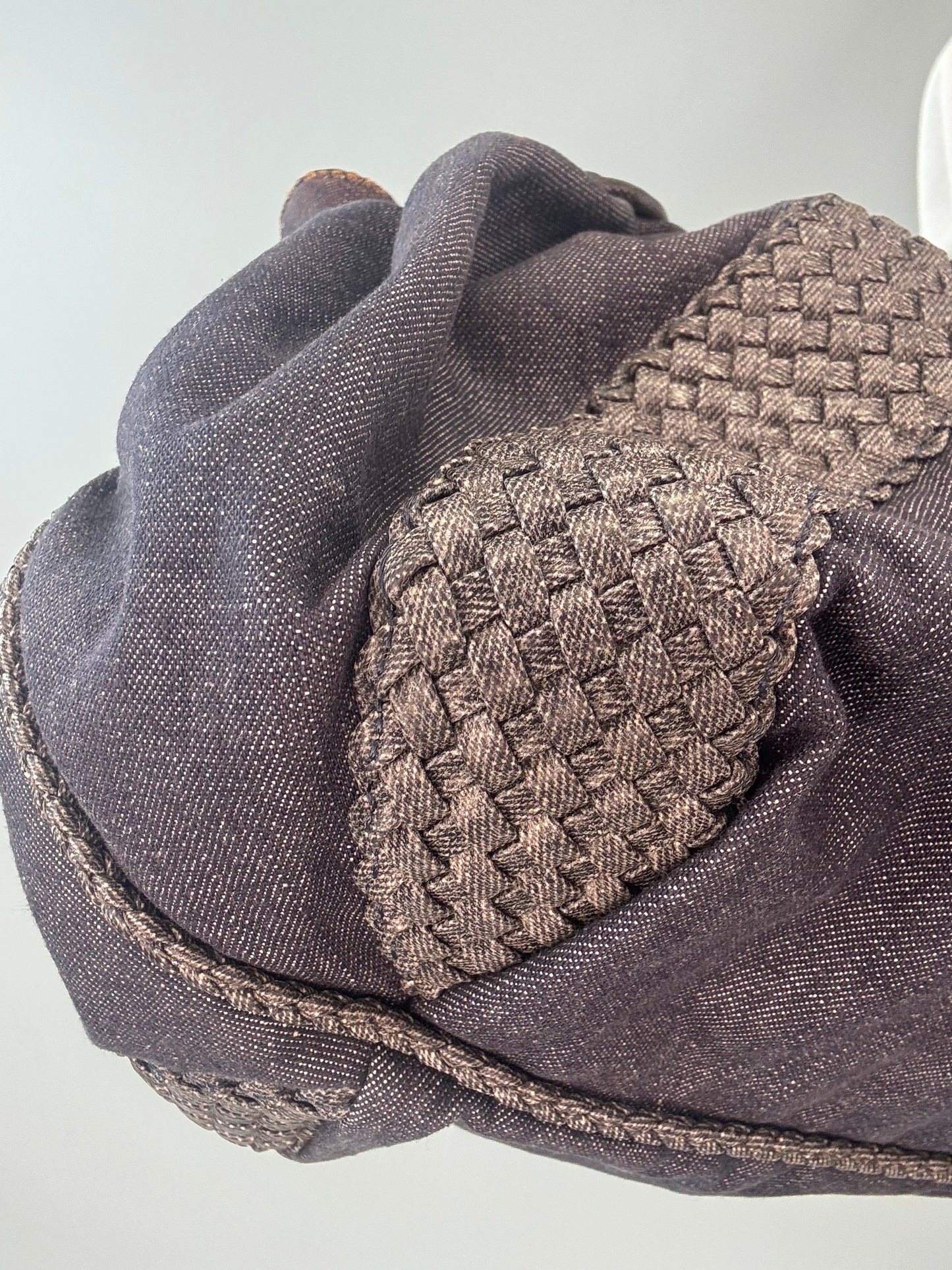 Fendi Rare Spy Bag Denim & Woven Leather