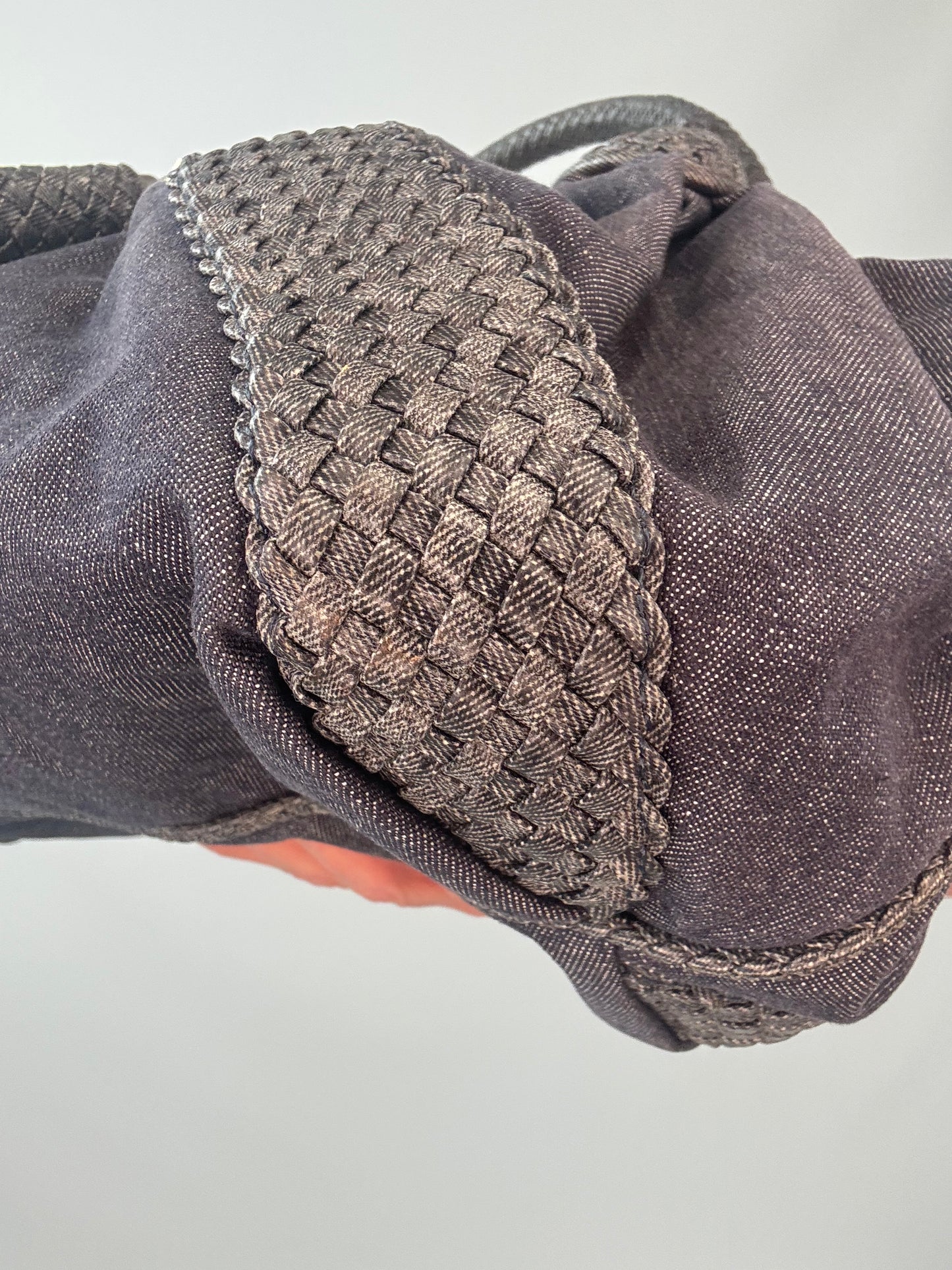 Fendi Rare Spy Bag Denim & Woven Leather