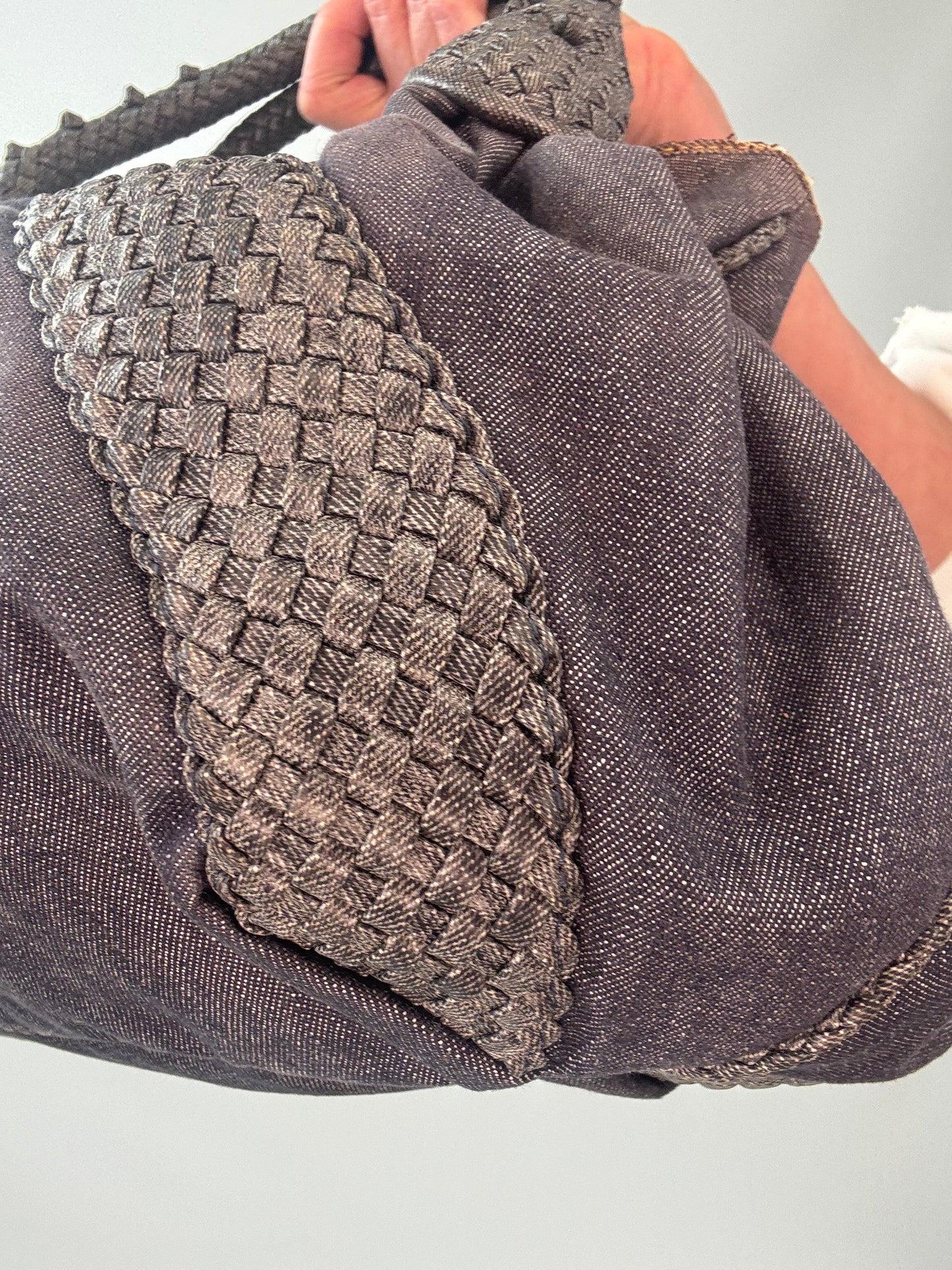 Fendi Rare Spy Bag Denim & Woven Leather