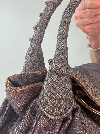 Fendi Rare Spy Bag Denim & Woven Leather