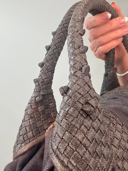 Fendi Rare Spy Bag Denim & Woven Leather