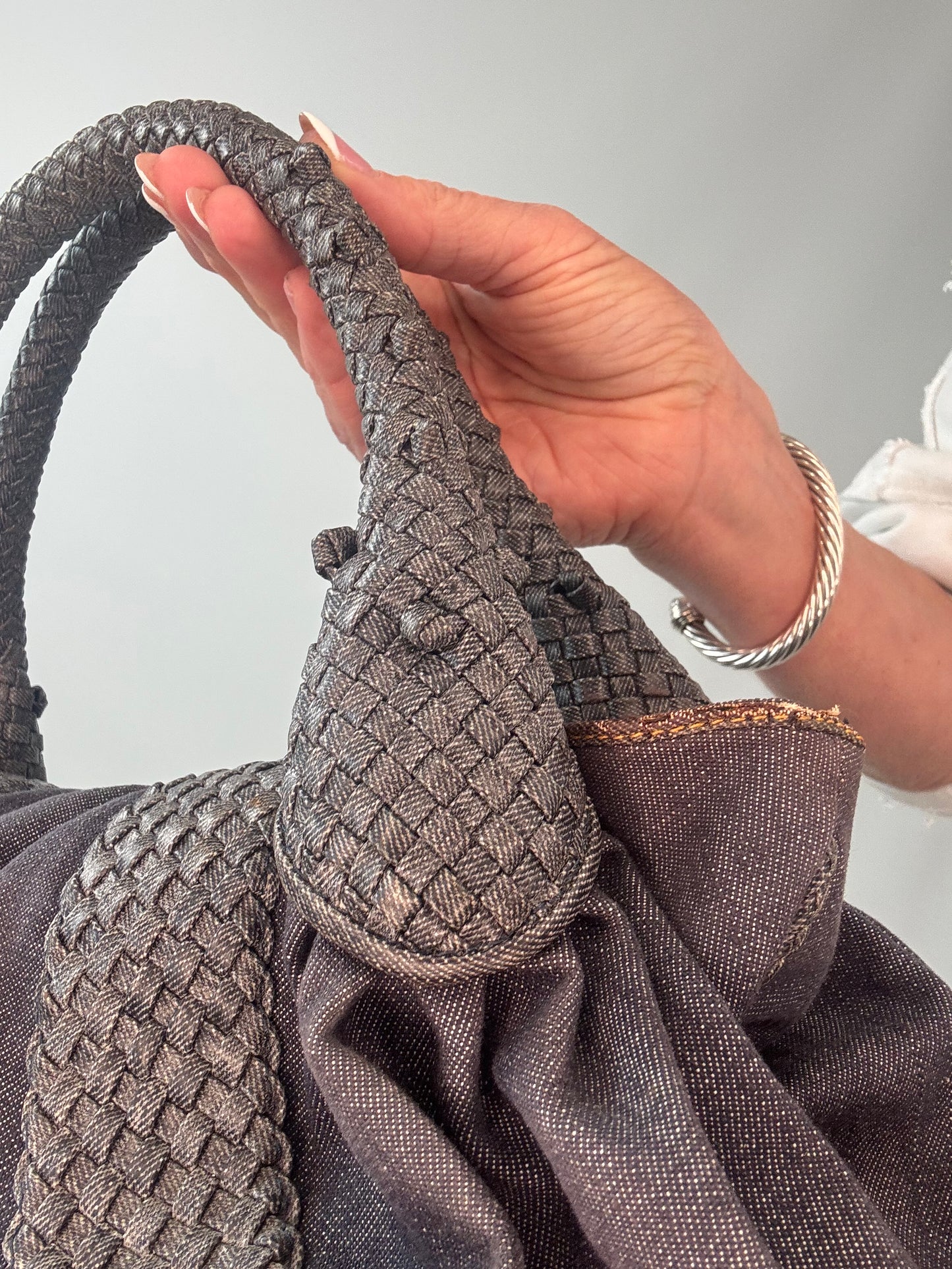 Fendi Rare Spy Bag Denim & Woven Leather