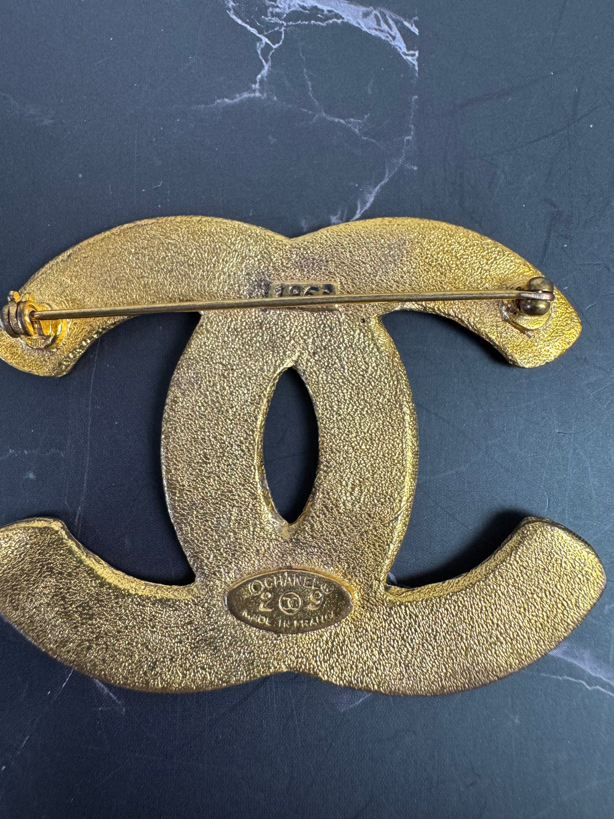 Chanel Vintage Oversized CC Logo Brooch