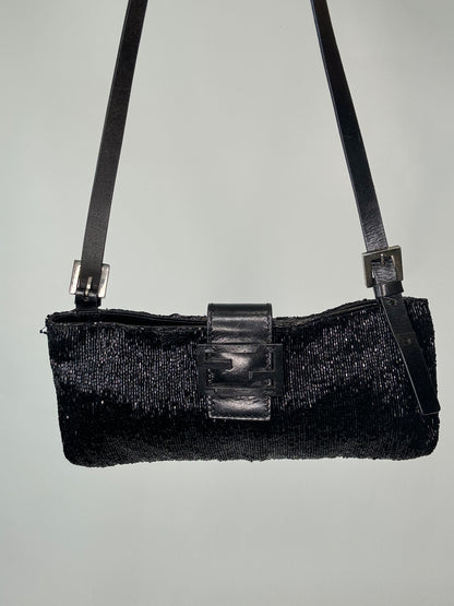 Fendi Beaded Black Baguette Vintage