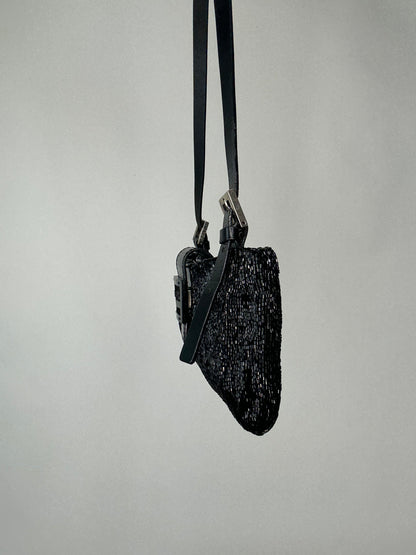 Fendi Beaded Black Baguette Vintage