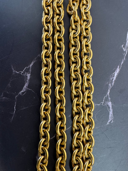 Chanel Vintage Oversized Quilted CC Pendant Chain Necklace