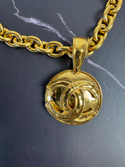 Chanel Vintage 1994 24K Gold-Plated CC Medallion Chain Necklace