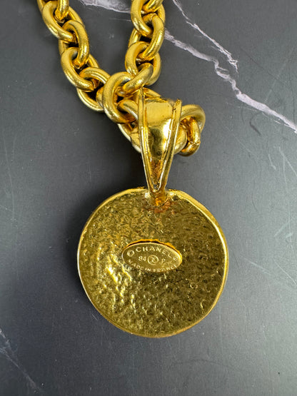 Chanel Vintage 1994 24K Gold-Plated CC Medallion Chain Necklace
