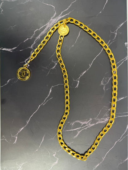 Chanel Vintage 1982 Gold-Plated CC Medallion Chain Belt