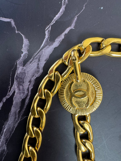 Chanel Vintage 1982 Gold-Plated CC Medallion Chain Belt