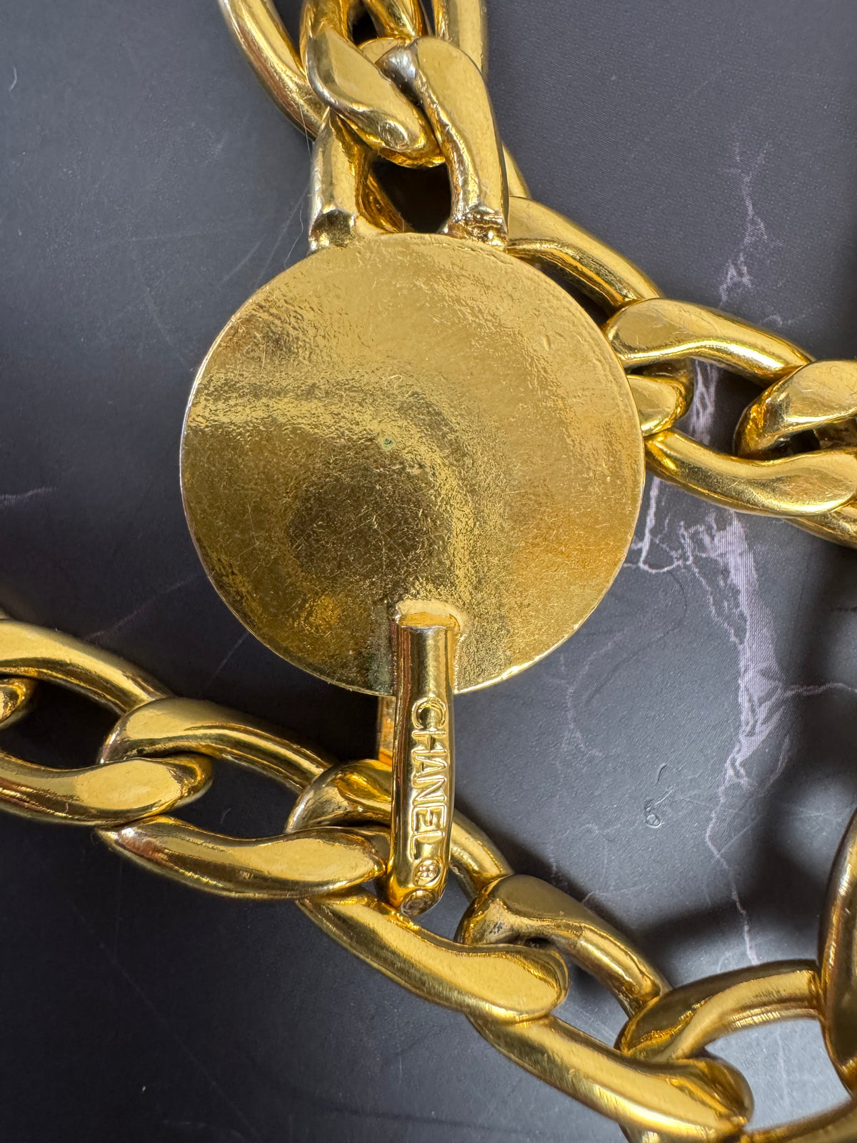 Chanel Vintage 1982 Gold-Plated CC Medallion Chain Belt