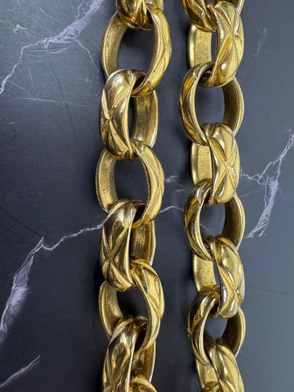 Chanel Vintage Bijoux Quilted Chain Necklace