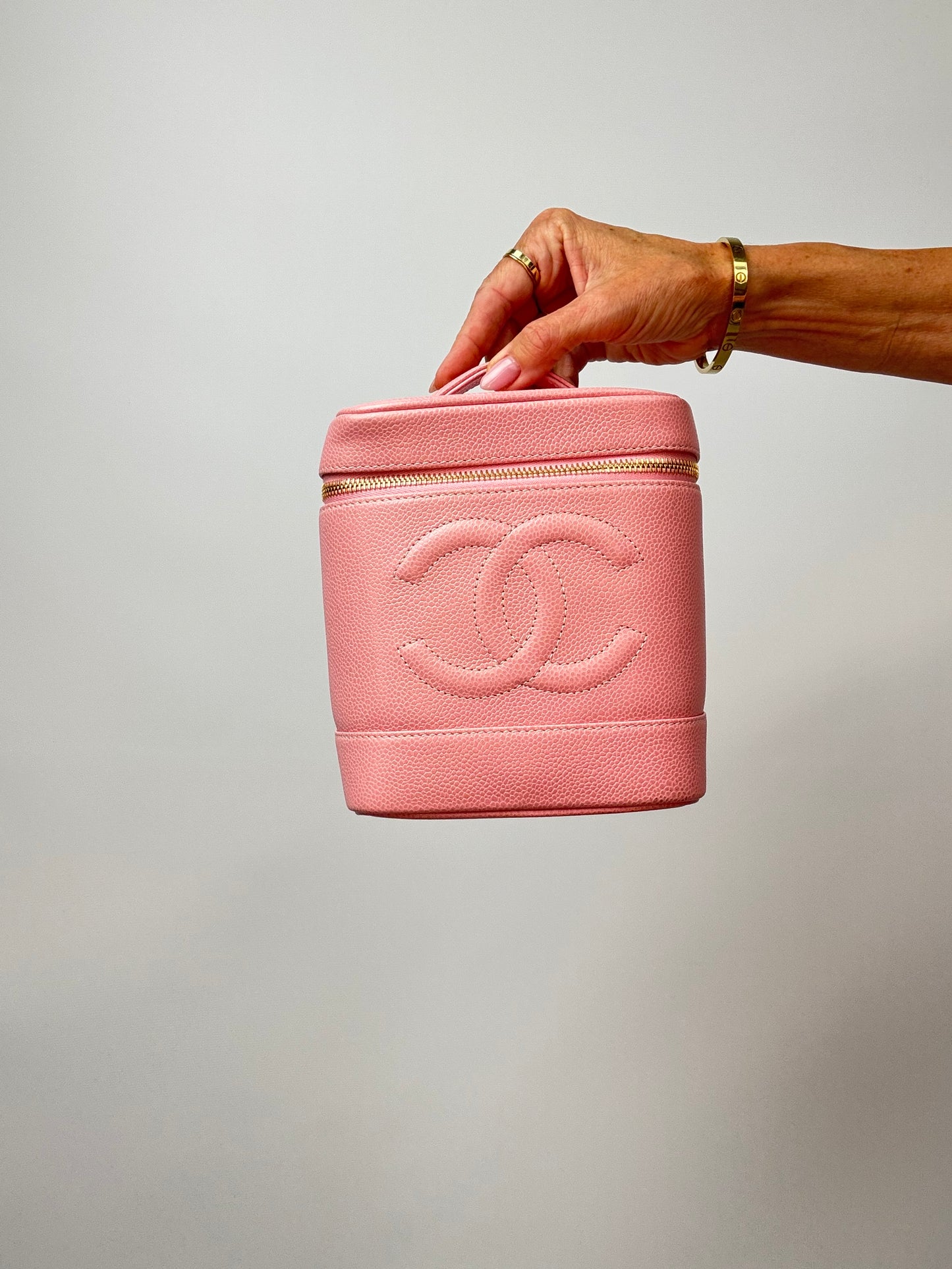 Chanel  Vintage Pink Caviar Vanity Bag