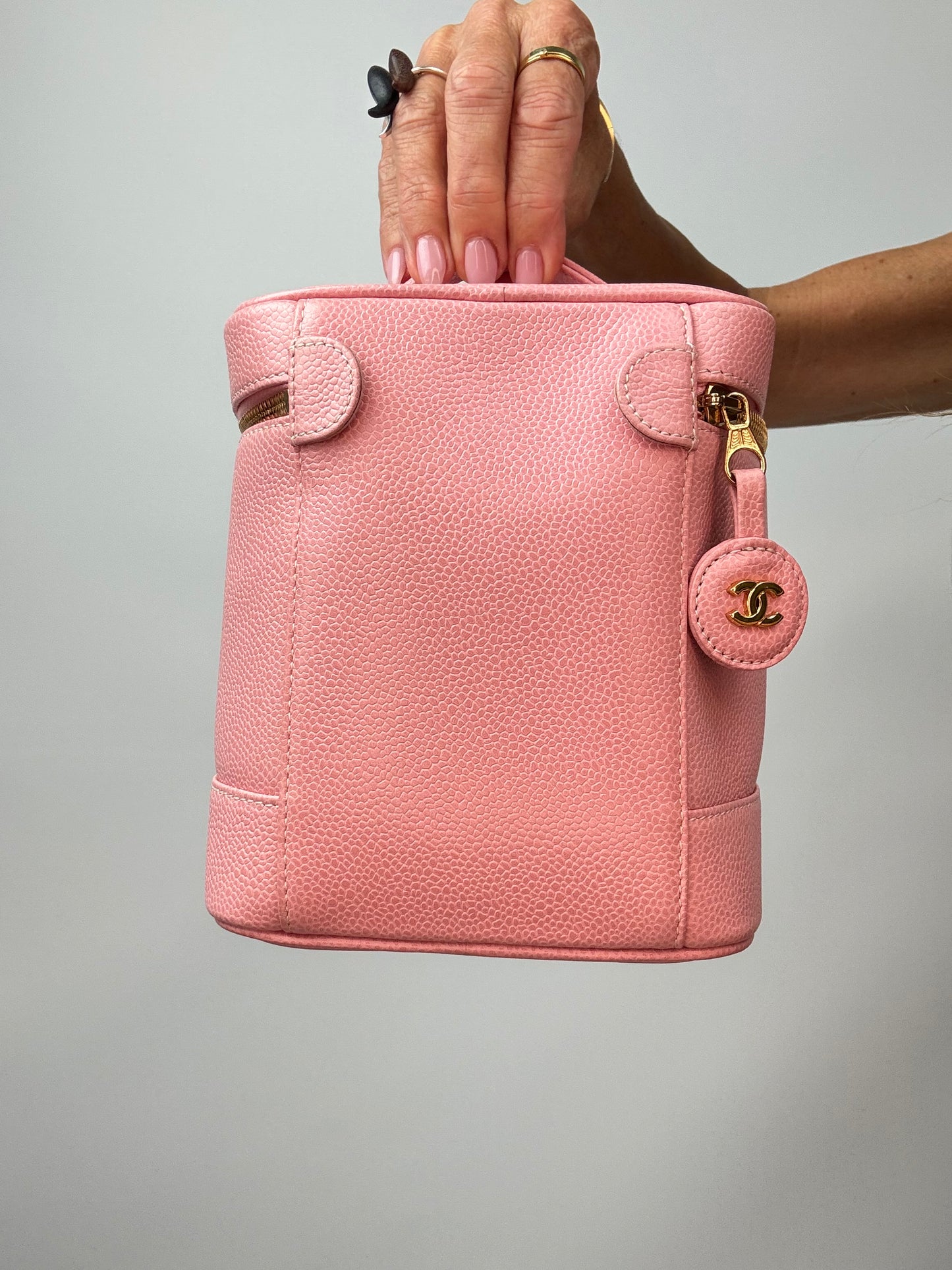 Chanel  Vintage Pink Caviar Vanity Bag