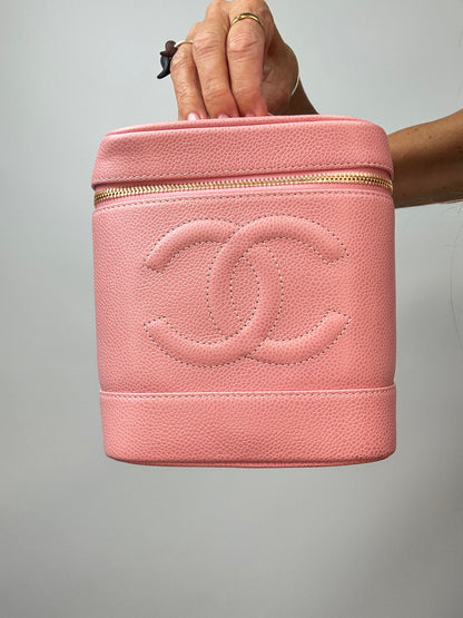 Chanel  Vintage Pink Caviar Vanity Bag