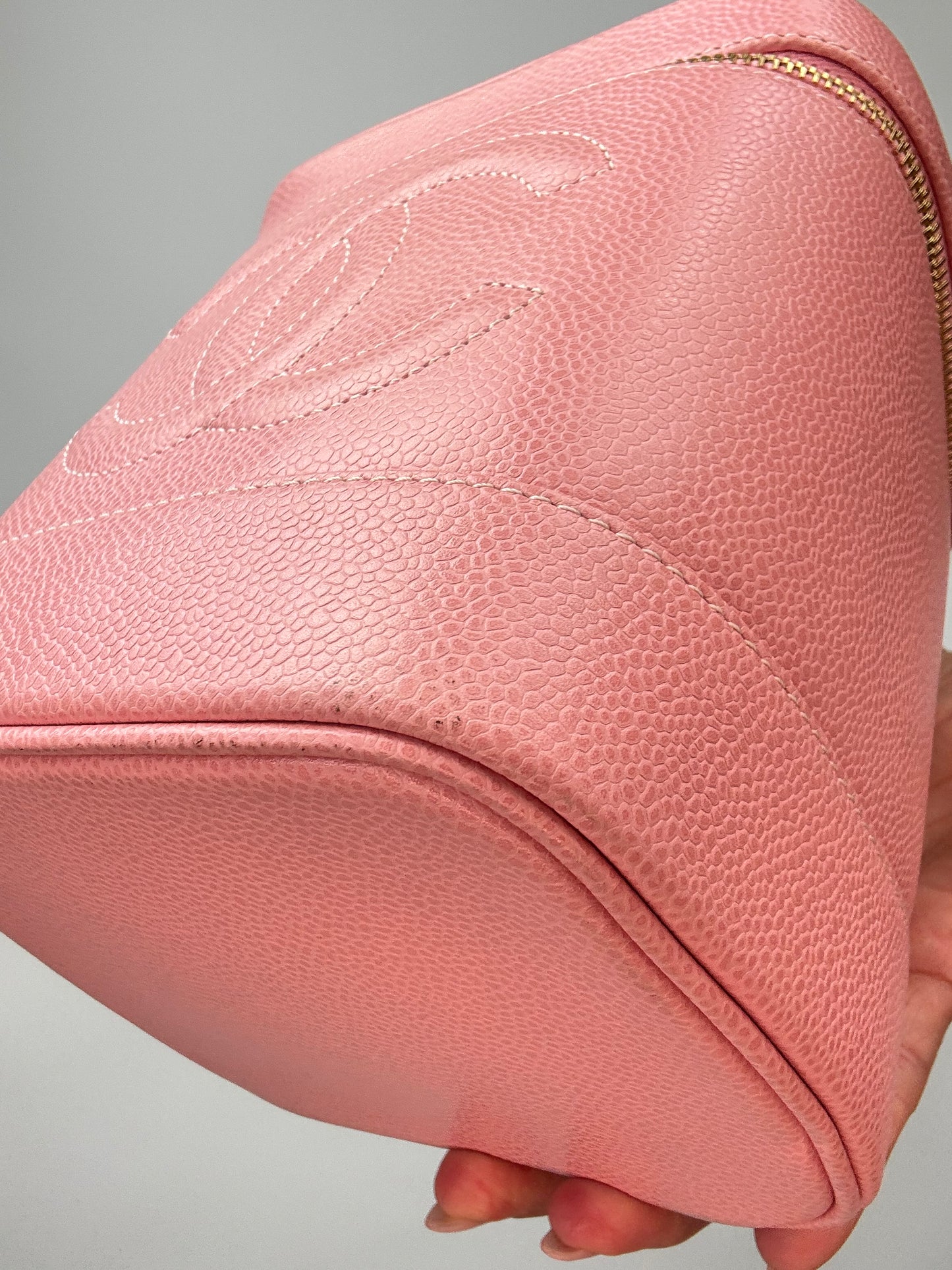 Chanel  Vintage Pink Caviar Vanity Bag