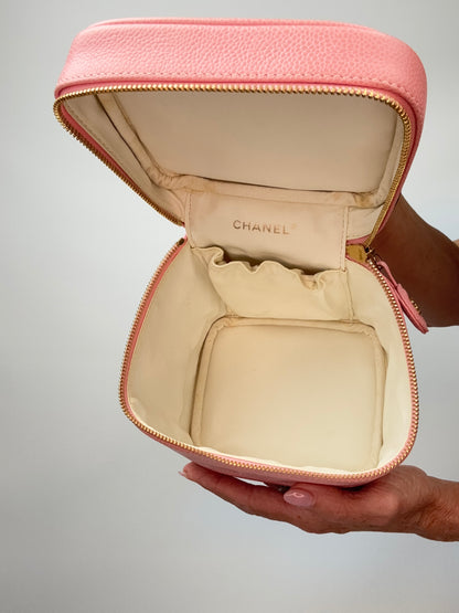 Chanel  Vintage Pink Caviar Vanity Bag