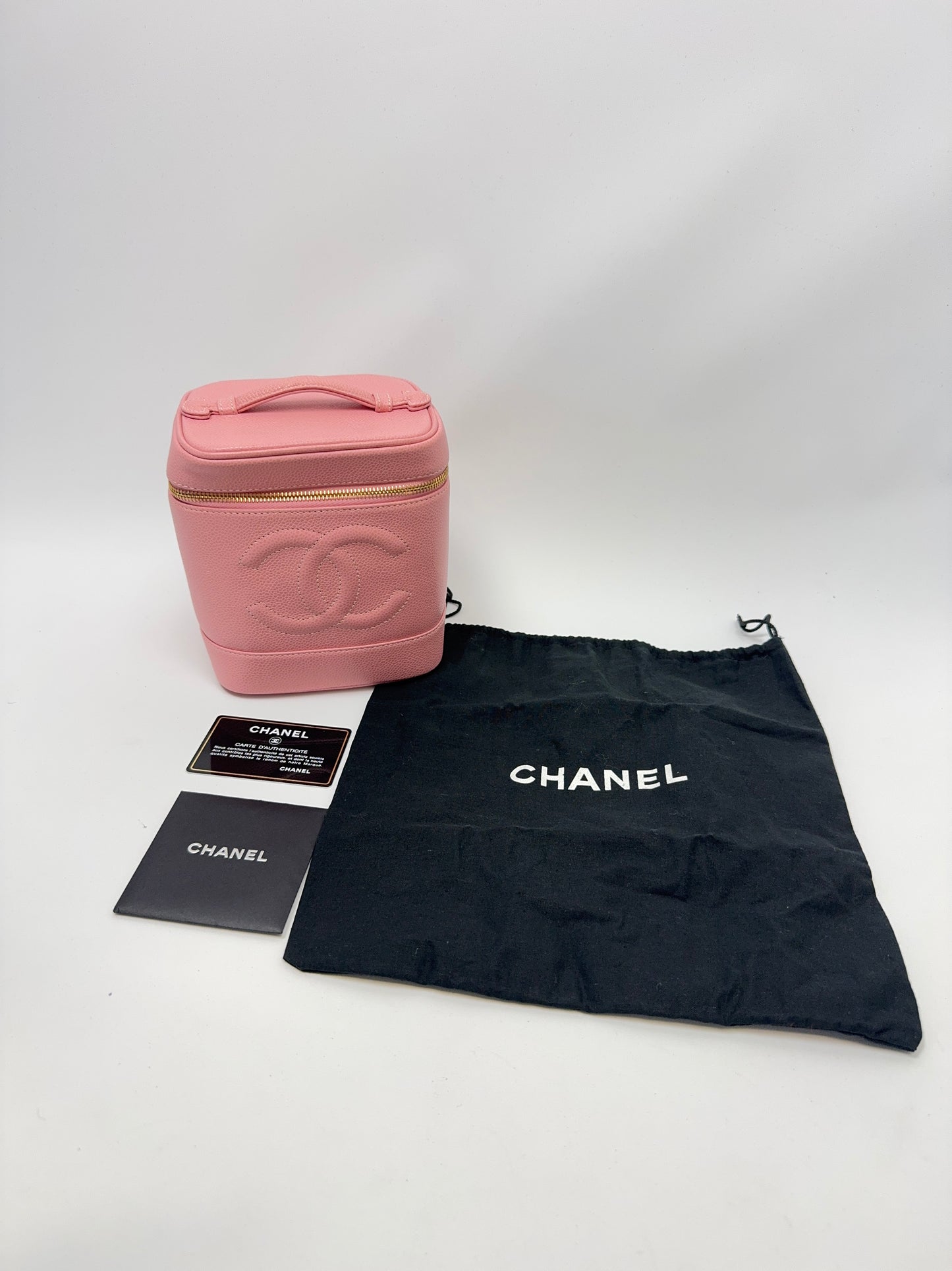 Chanel  Vintage Pink Caviar Vanity Bag
