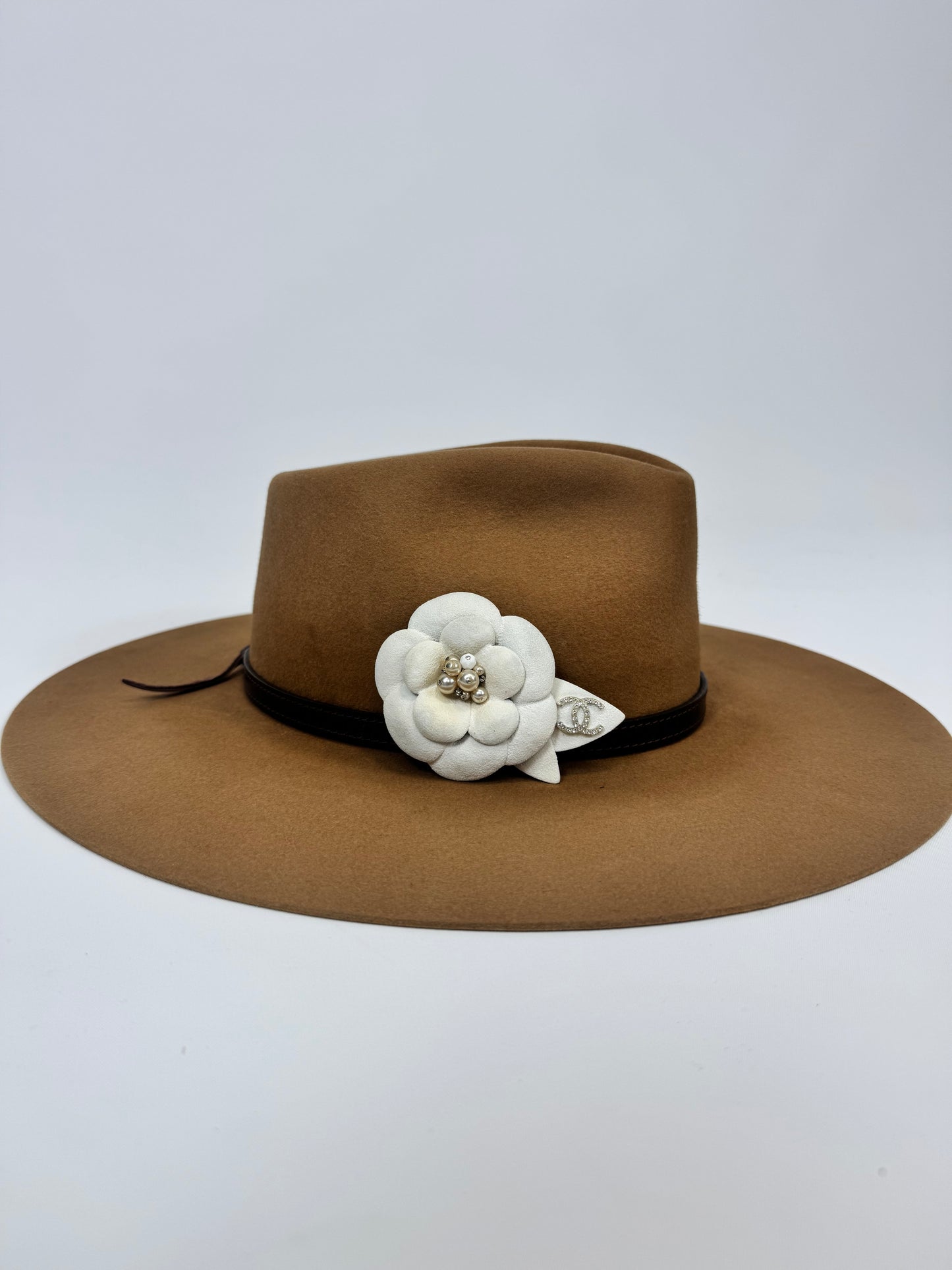 Chanel Silver Vintage Camellia White Steel Brooch