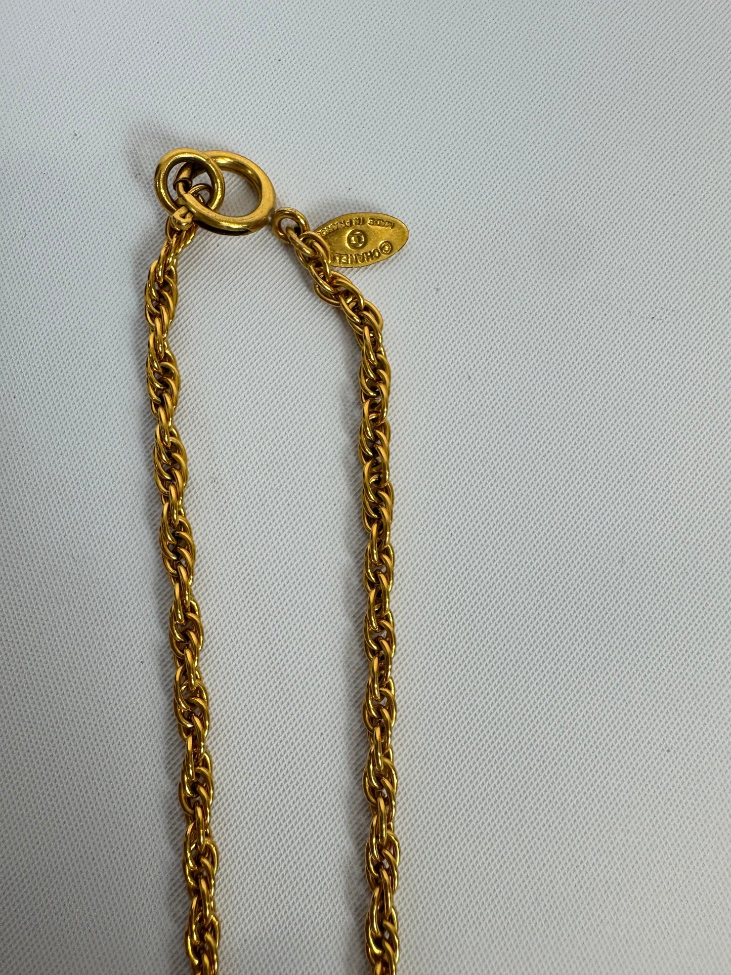 Chanel Vintage Rope Chain Small CC Pendent